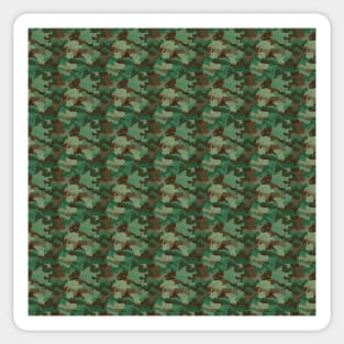 Small Military Army Green and Khaki Brown Camo Camouflage Print Sticker